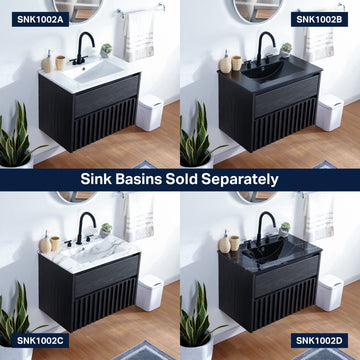 Sherwin Slat Modern Coastal 2-Drawer Wall Mounted Bath Vanity Cabinet Only (Sink Basin Not Included) - JONATHAN Y